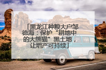 黑龙江种粮大户邹德海：保护“耕地中的大熊猫”黑土地，让增产可持续