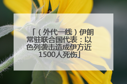 （外代一线）伊朗常驻联合国代表：以色列袭击造成伊方近1500人死伤