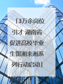 3万余岗位引才 湖南省促进高校毕业生留湘来湘系列行动启动