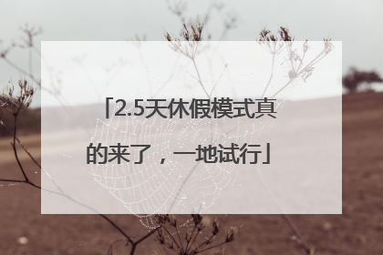 2.5天休假模式真的来了，一地试行