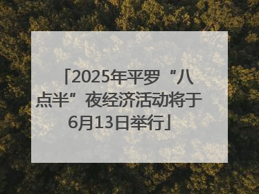 2025年平罗“八点半”夜经济活动将于6月13日举行