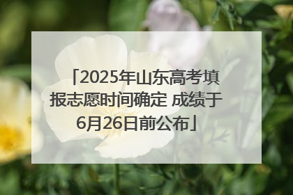 2025年山东高考填报志愿时间确定 成绩于6月26日前公布
