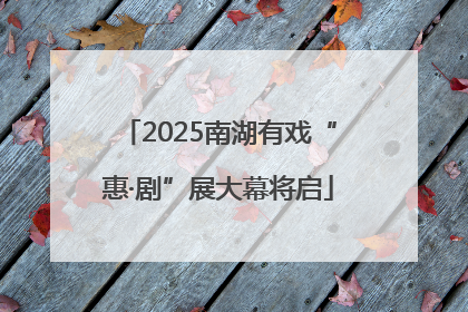 2025南湖有戏“惠·剧”展大幕将启