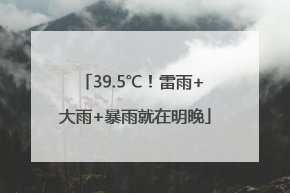 39.5℃！雷雨+大雨+暴雨就在明晚