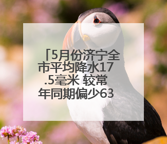 5月份济宁全市平均降水17.5毫米 较常年同期偏少63.0%