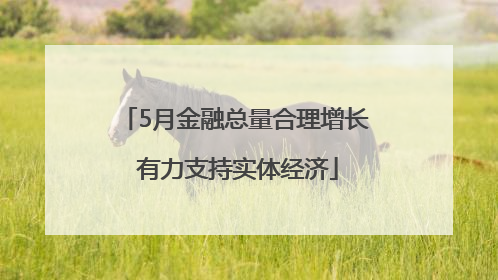 5月金融总量合理增长 有力支持实体经济